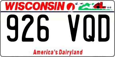 WI license plate 926VQD
