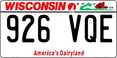 WI license plate 926VQE