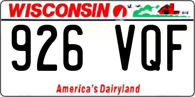 WI license plate 926VQF