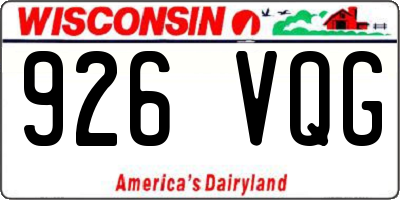 WI license plate 926VQG