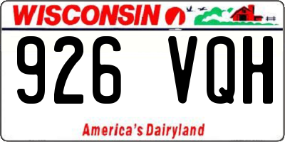 WI license plate 926VQH
