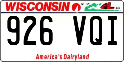 WI license plate 926VQI