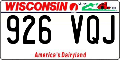 WI license plate 926VQJ