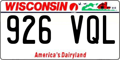 WI license plate 926VQL