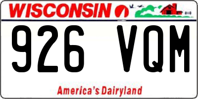 WI license plate 926VQM