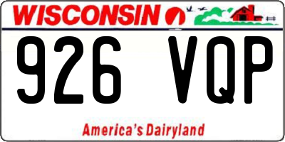 WI license plate 926VQP