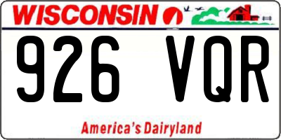WI license plate 926VQR
