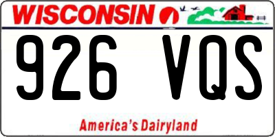 WI license plate 926VQS
