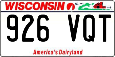 WI license plate 926VQT
