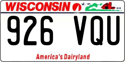 WI license plate 926VQU