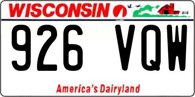WI license plate 926VQW
