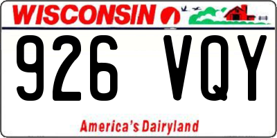 WI license plate 926VQY