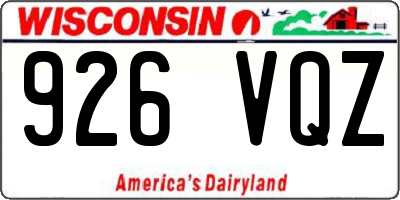 WI license plate 926VQZ