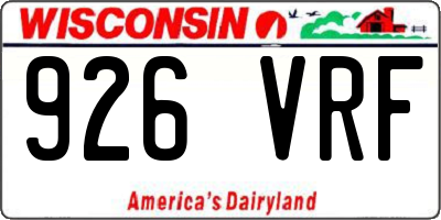 WI license plate 926VRF