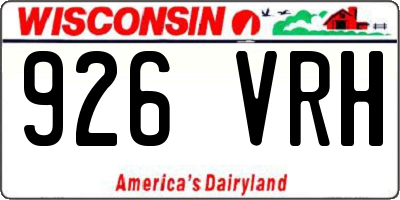 WI license plate 926VRH