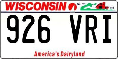 WI license plate 926VRI