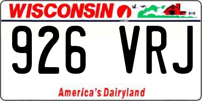 WI license plate 926VRJ