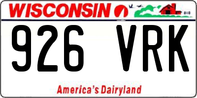 WI license plate 926VRK