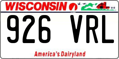 WI license plate 926VRL