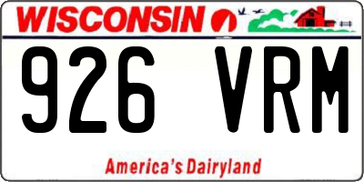 WI license plate 926VRM