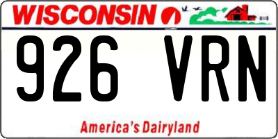 WI license plate 926VRN