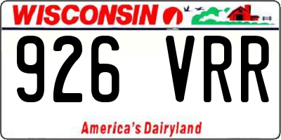 WI license plate 926VRR