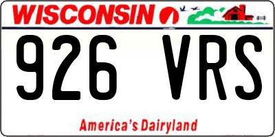 WI license plate 926VRS