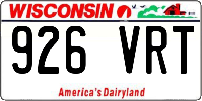 WI license plate 926VRT