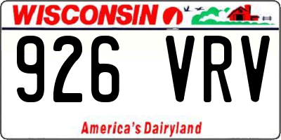 WI license plate 926VRV