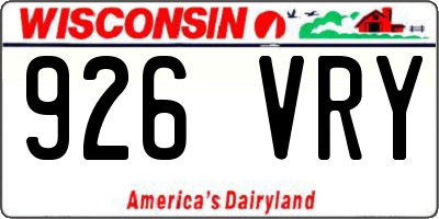 WI license plate 926VRY