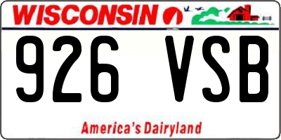 WI license plate 926VSB