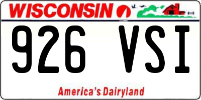 WI license plate 926VSI