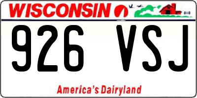WI license plate 926VSJ