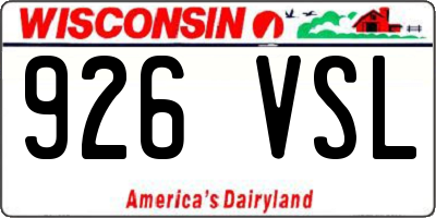 WI license plate 926VSL