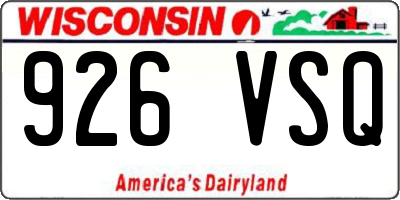 WI license plate 926VSQ