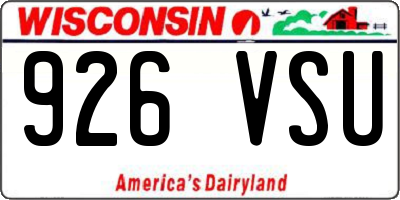 WI license plate 926VSU
