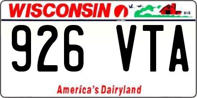 WI license plate 926VTA