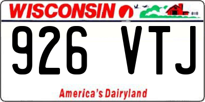 WI license plate 926VTJ