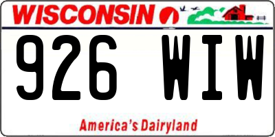 WI license plate 926WIW