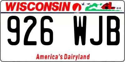WI license plate 926WJB