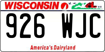 WI license plate 926WJC