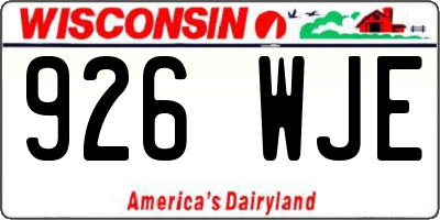 WI license plate 926WJE