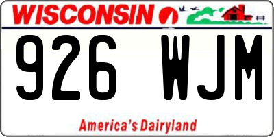 WI license plate 926WJM