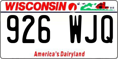 WI license plate 926WJQ