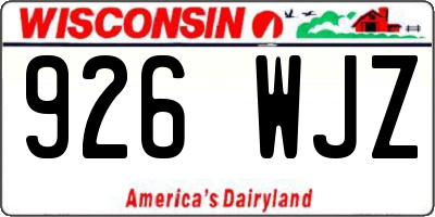 WI license plate 926WJZ