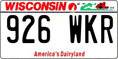 WI license plate 926WKR