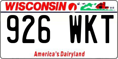 WI license plate 926WKT