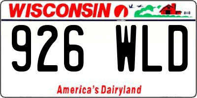 WI license plate 926WLD