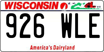 WI license plate 926WLE
