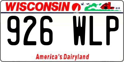 WI license plate 926WLP